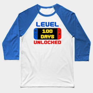 Level 100 Days Unlocked 100th Day of School Student Teacher Baseball T-Shirt